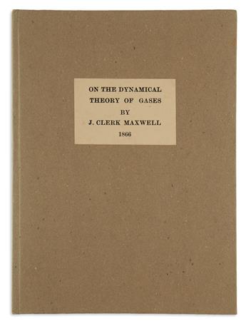 MAXWELL, JAMES CLERK. On the Dynamical Theory of Gases.  1867